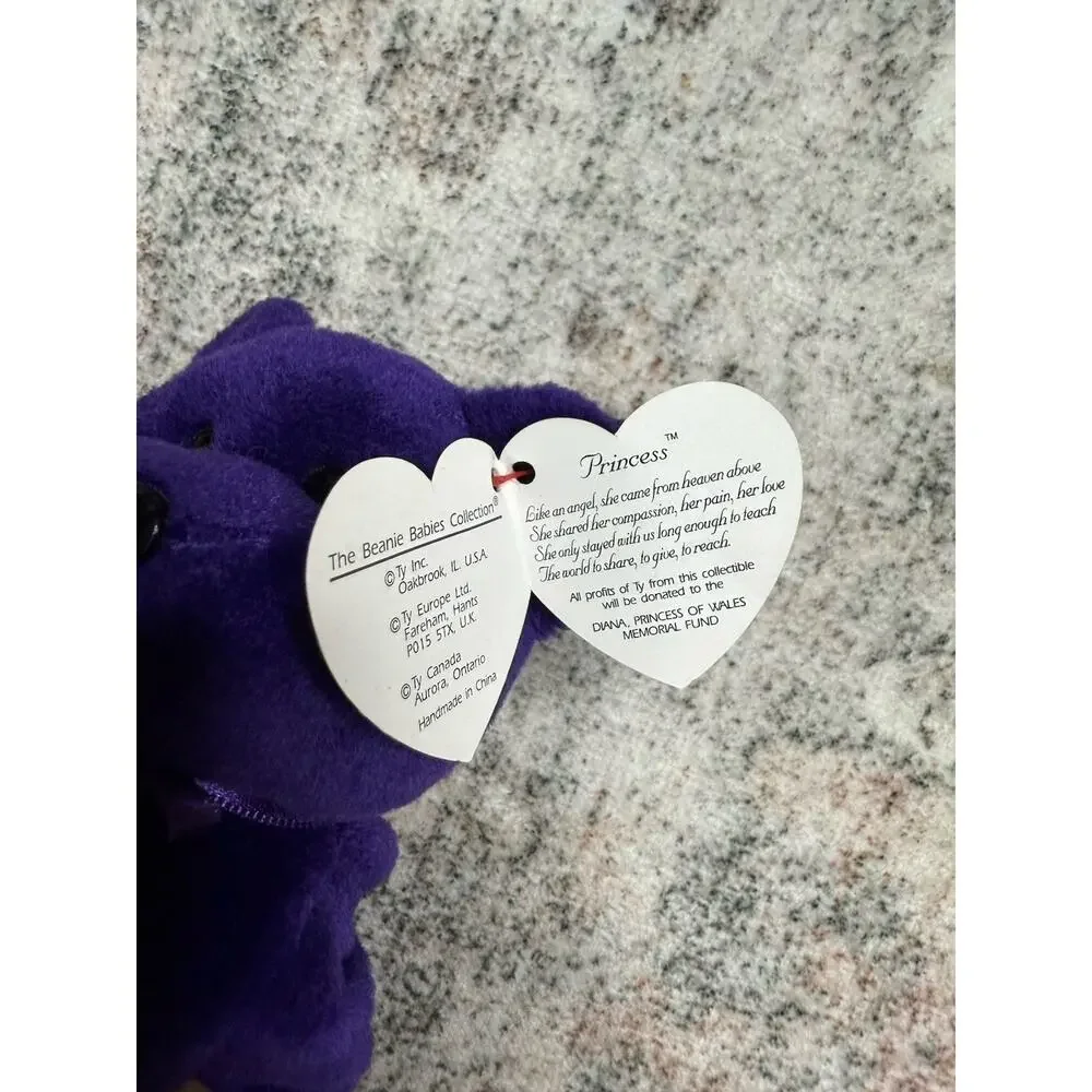 RARE 1st EDITION Ty Beanie Baby PRINCESS Diana Bear 1997 Perfect